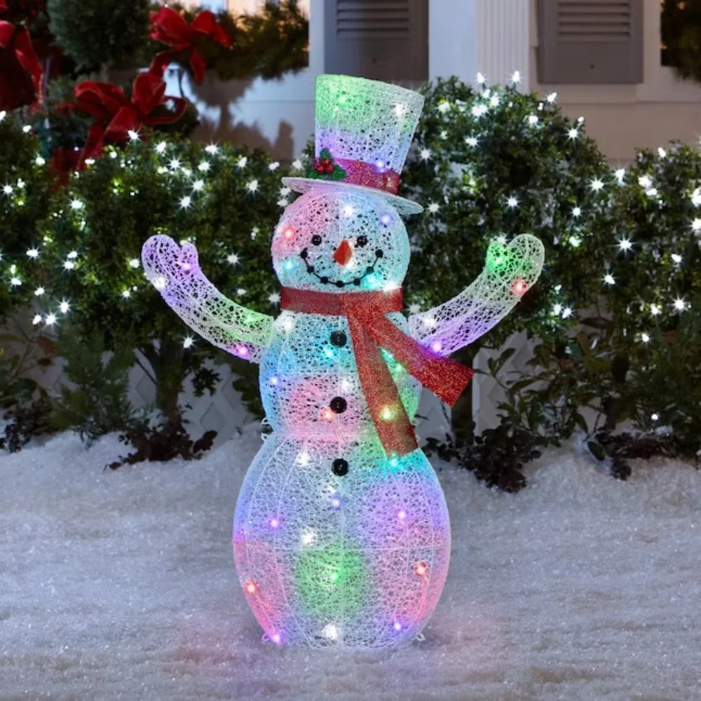Gemmy‎ Orchestra of Lights 48-Inch LED Crystal Swirl Snowman with Scarf and Hat